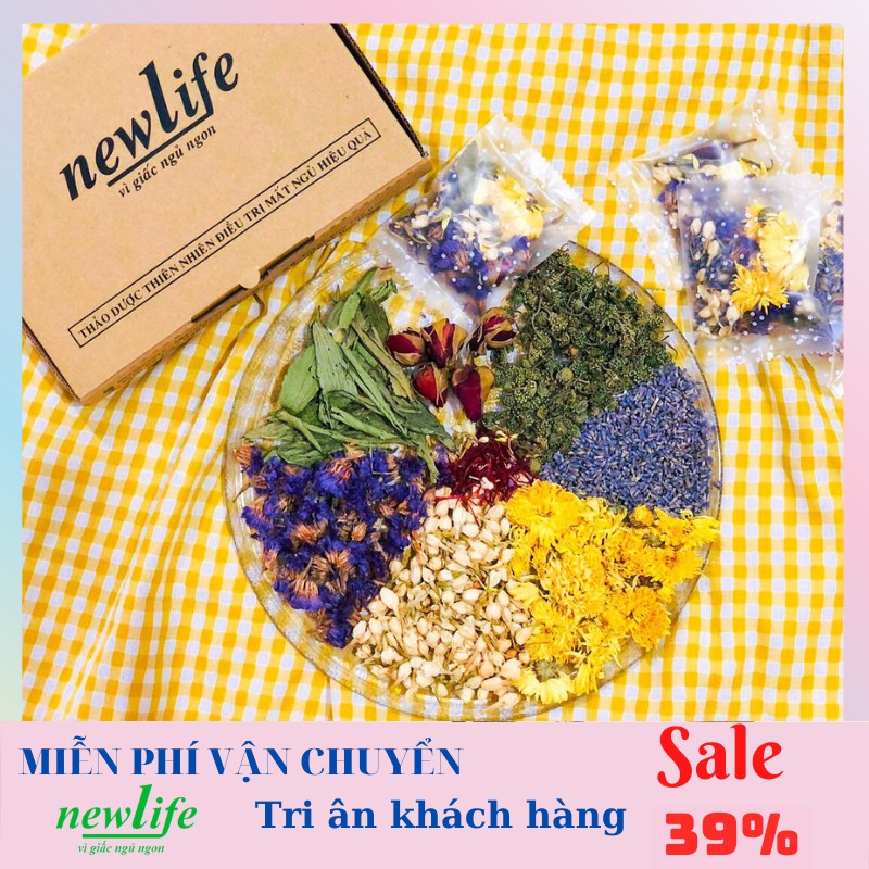 Túi 6 gói trà chuyên hỗ trợ Điều Trị Mất Ngủ. Giúp ngủ ngon, sáng bổ mắt,sáng da,tăng cường sinh lực,mùi thơm hoa nhài