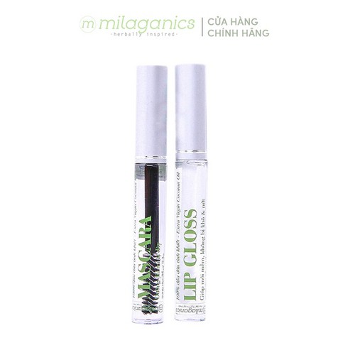 Combo Mascara Dưỡng Mi Dầu Dừa MILAGANICS 5ml + Tinh Chất Dưỡng Môi Lip Gloss MILAGANICS 5ml | BigBuy360 - bigbuy360.vn