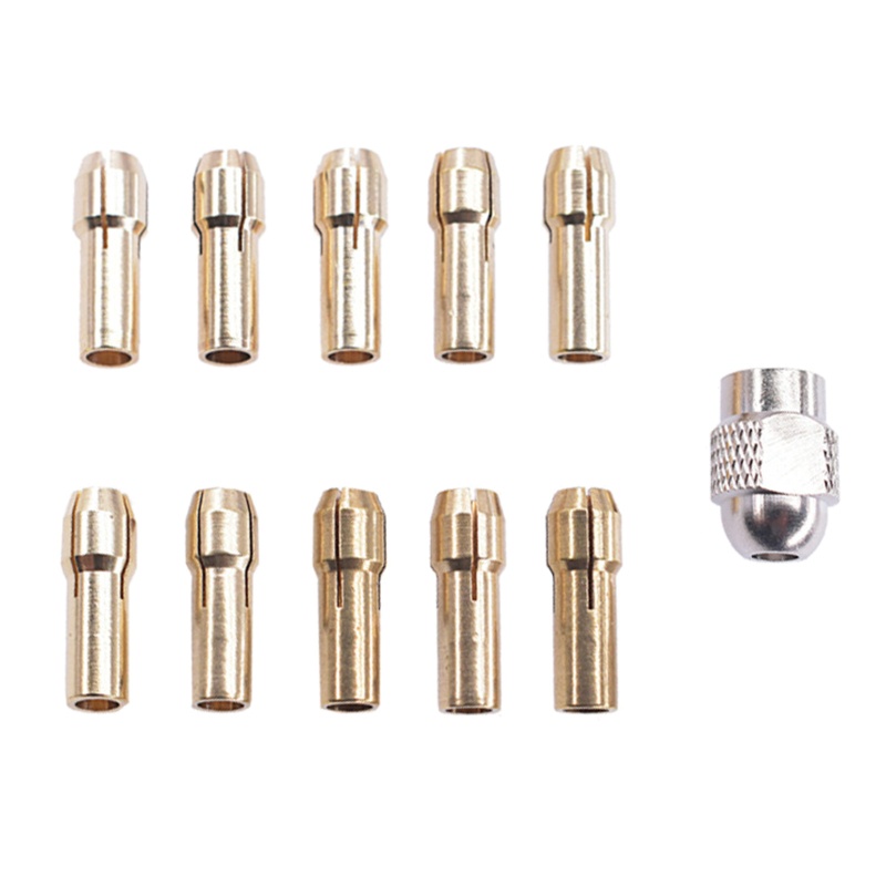 Bộ 11 Đầu Kẹp Mũi Khoan Mini Bằng Đồng Thau Cho Máy Khoan Điện forDremel