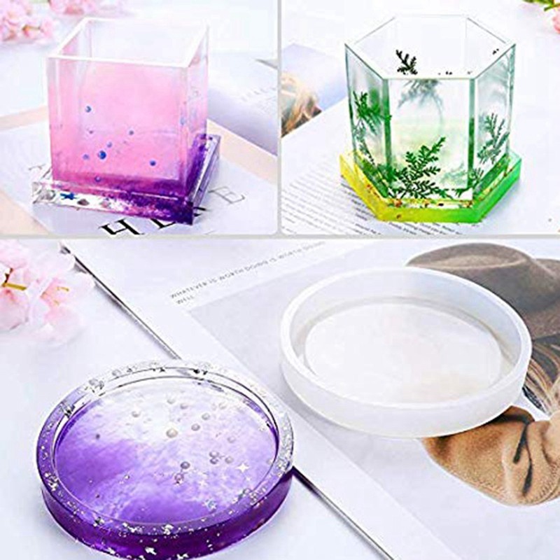 Khuôn silicone đổ resin làm lót ly