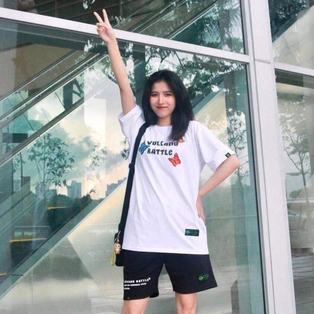 Áo thun UNISEX tay lỡ VB in 2 mặt cotton (V56)