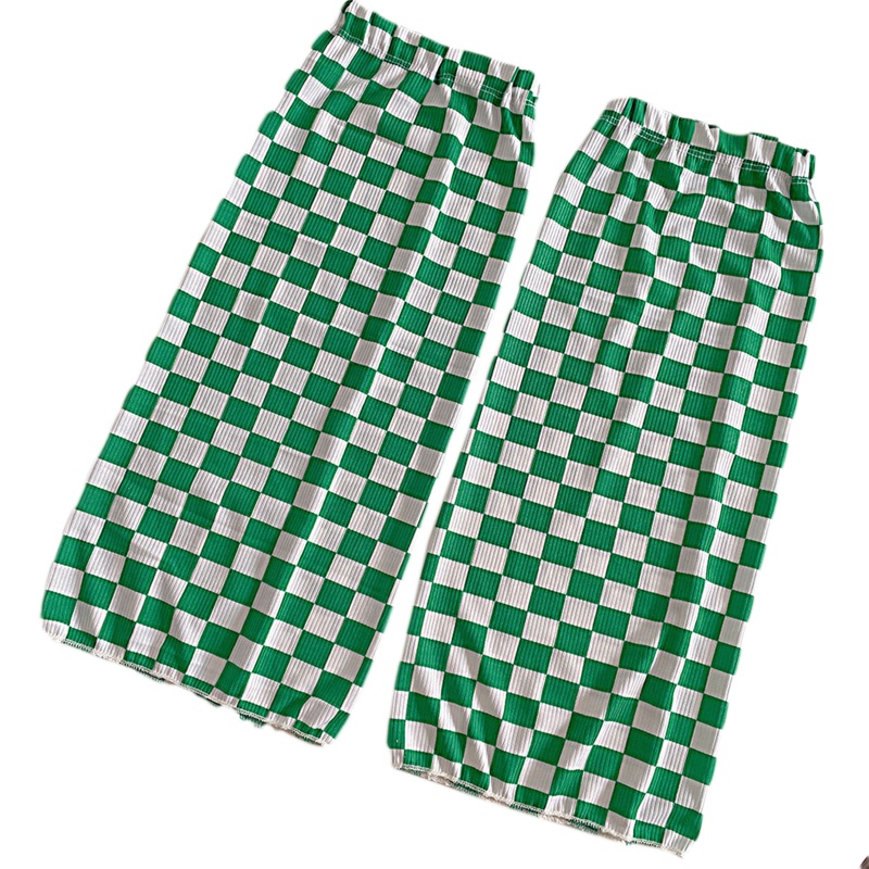 Tất Dài Họa Tiết Sọc Caro Phong Cách Harajuku