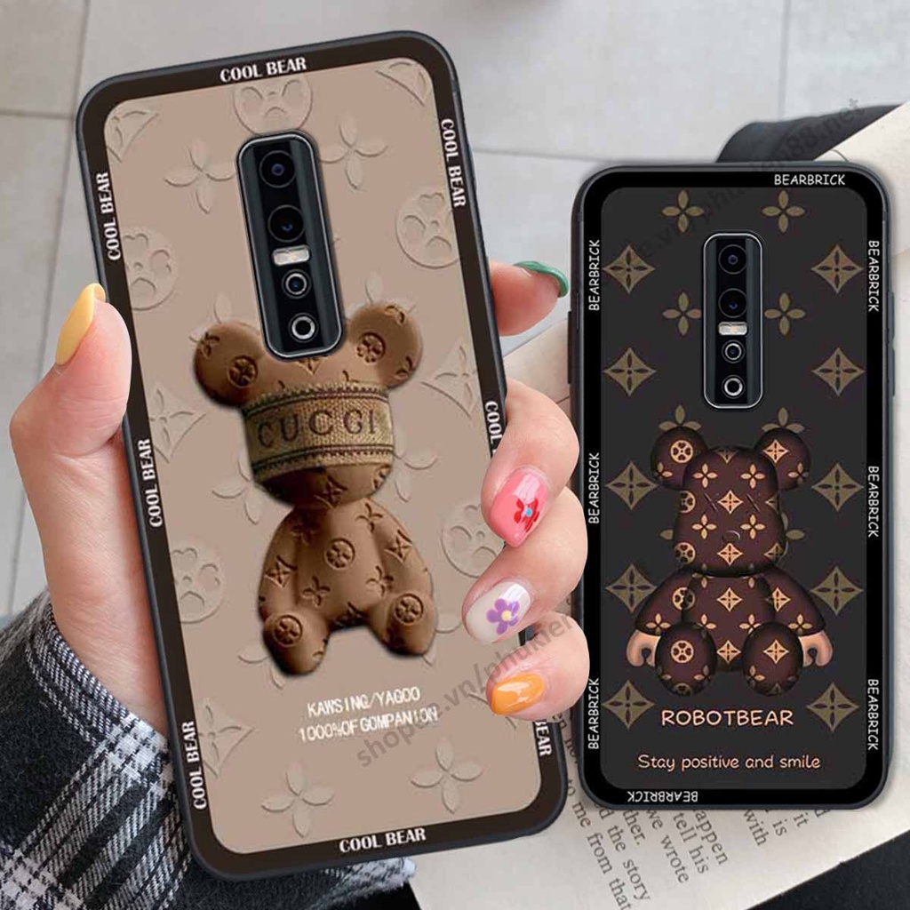 Ốp Vivo V17 Pro bear, k@ws thương hiệu phong cách ốp lưng thời trang cao cấp