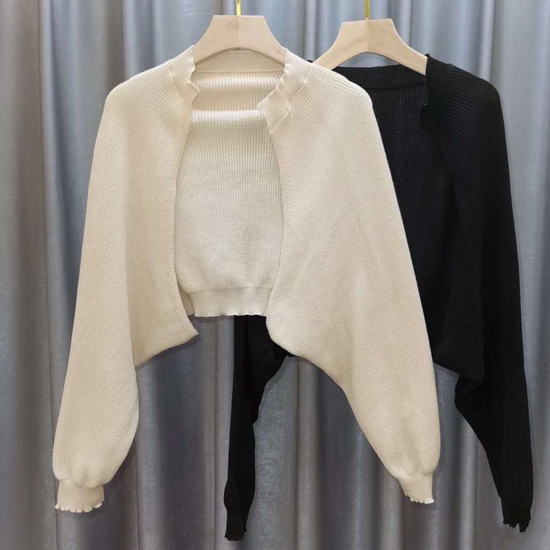 Áo Dệt Kim Tay Dài Mềm Mại Cá Tính Thời Trang