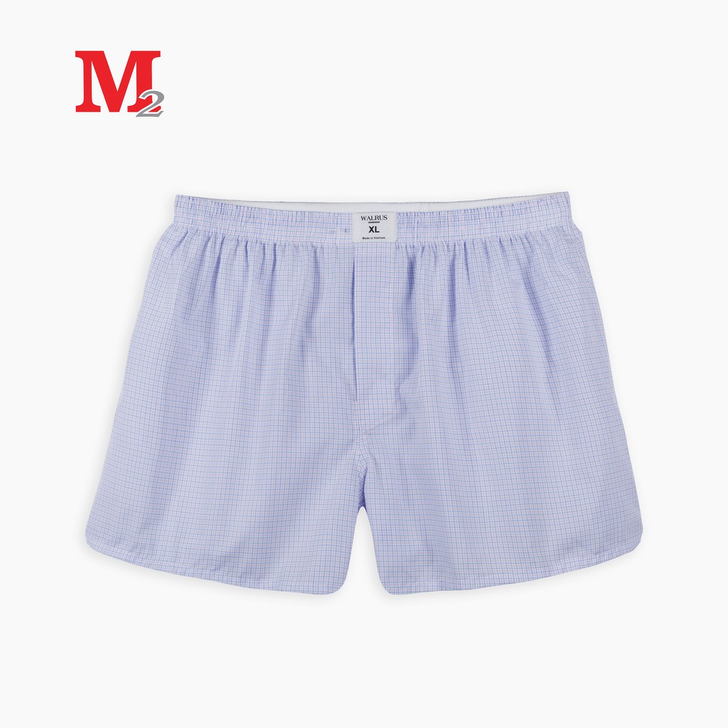 Quần đùi nam kẻ mặc nhà cotton Walrus M0200184 Thời trang M2