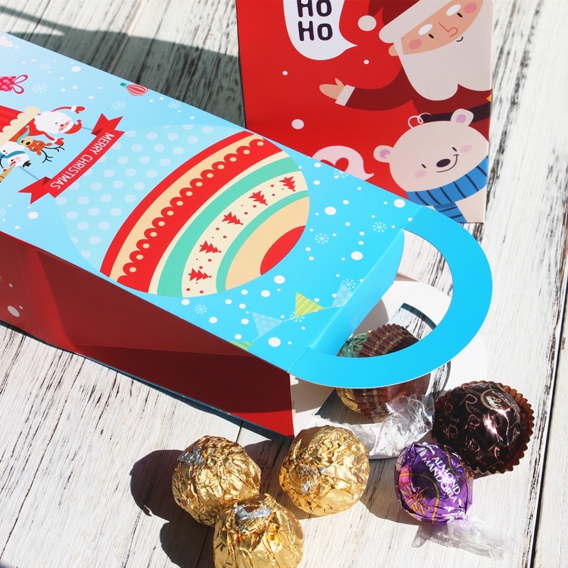 set 3 hộp giấy Noel, Xmas, Giáng sinh size 10.5 x 6 x 22.5 cm