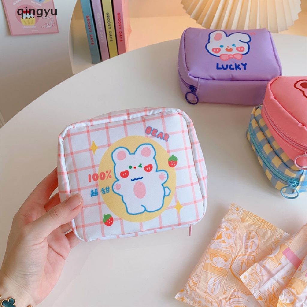 Qingyu Túi Đựng Băng Vệ Sinh Chìa Khóa Tai Nghe Tiện Dụng
