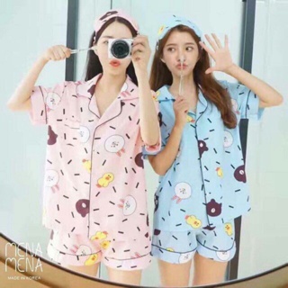 Bộ Đồ Ngủ Đồ Mặc Nhà Nữ Pijama Chất Liệu Vải Kate Thái Cao Cấp