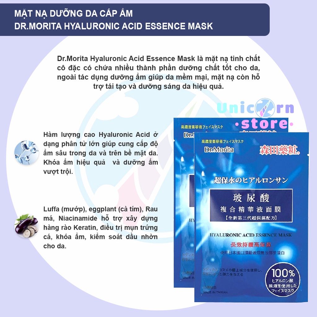 Mặt Nạ Dưỡng Da Ngừa Mụn, Cấp Ẩm và Dưỡng Sáng Dr.Morita 25ml