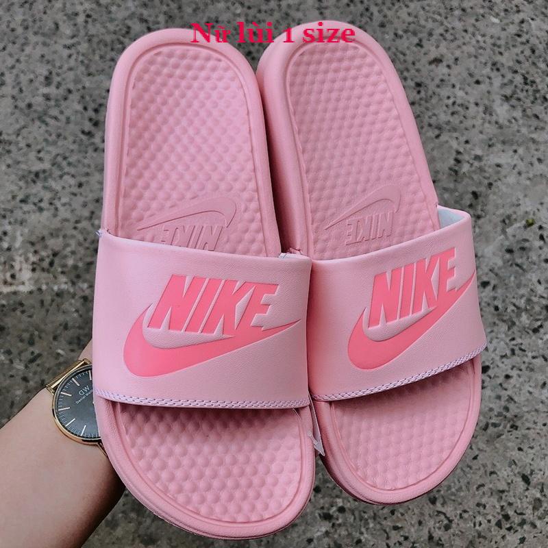 Dép unisex 𝐍𝐈𝐊𝐄 ❤️FREESHIP + Hộp❤️ dép quai ngang thể thao nam nữ mk in 𝐍𝐈𝐊𝐄-𝐁𝐚𝐧𝐚𝐬𝐬𝐢 kèm tag mác, màuhồng-logo-hồng