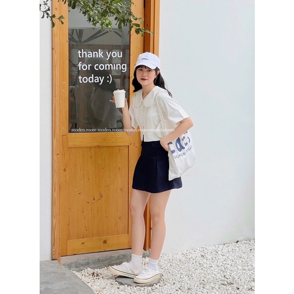 Moden.room áo croptop xếp ly Chuppy