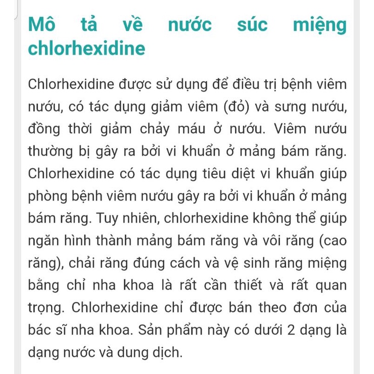 Súc họng SMC Chlohexidine 350ml ngăn ngừa viêm nướu, viêm lợi, hôi miệng, viêm họng cấp