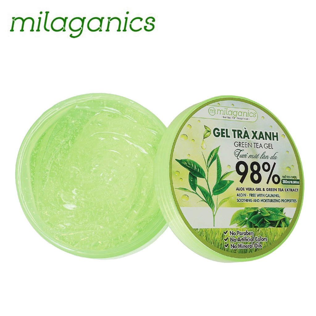 GEL TRÀ XANH TƯƠI MÁT LÀN DA MILAGANICS 300ML