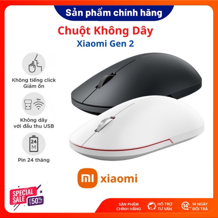 Chuột không dây xiaomi gen 2 Nút Bấm Êm, Chắc Chắn Siêu Bền, Độ nhạy đạt chuẩn-Bảo hành 12 tháng.