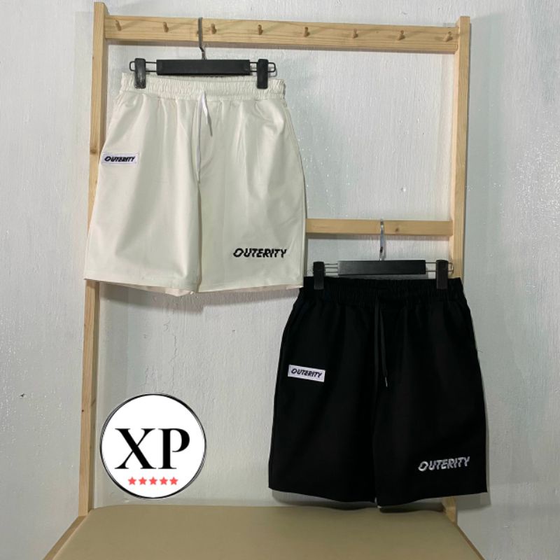 XPstore Quần short kaki OUTERITY chữ thêu Nam Nữ (Ảnh thật)