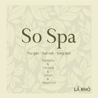 Nến thơm handmade thủ công LÁ NHỎ So Spa (Khuy Diệp + Sả Cây + Chanh + Bạc Hà)