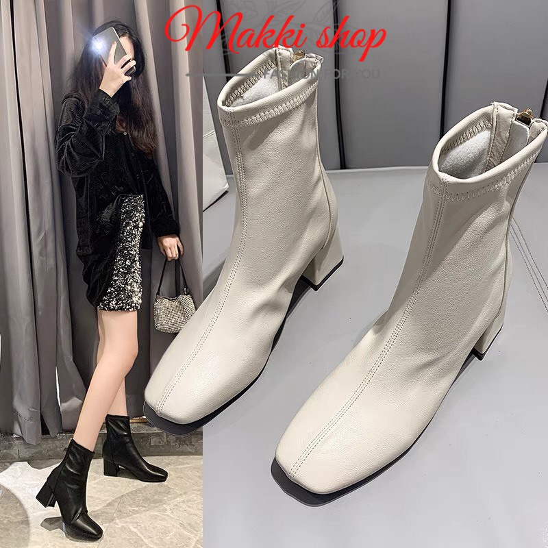 Boot nữ cổ lửng F13 khóa kéo, giày bốt nữ cao cấp giá rẻ MAKKI SHOP TD431