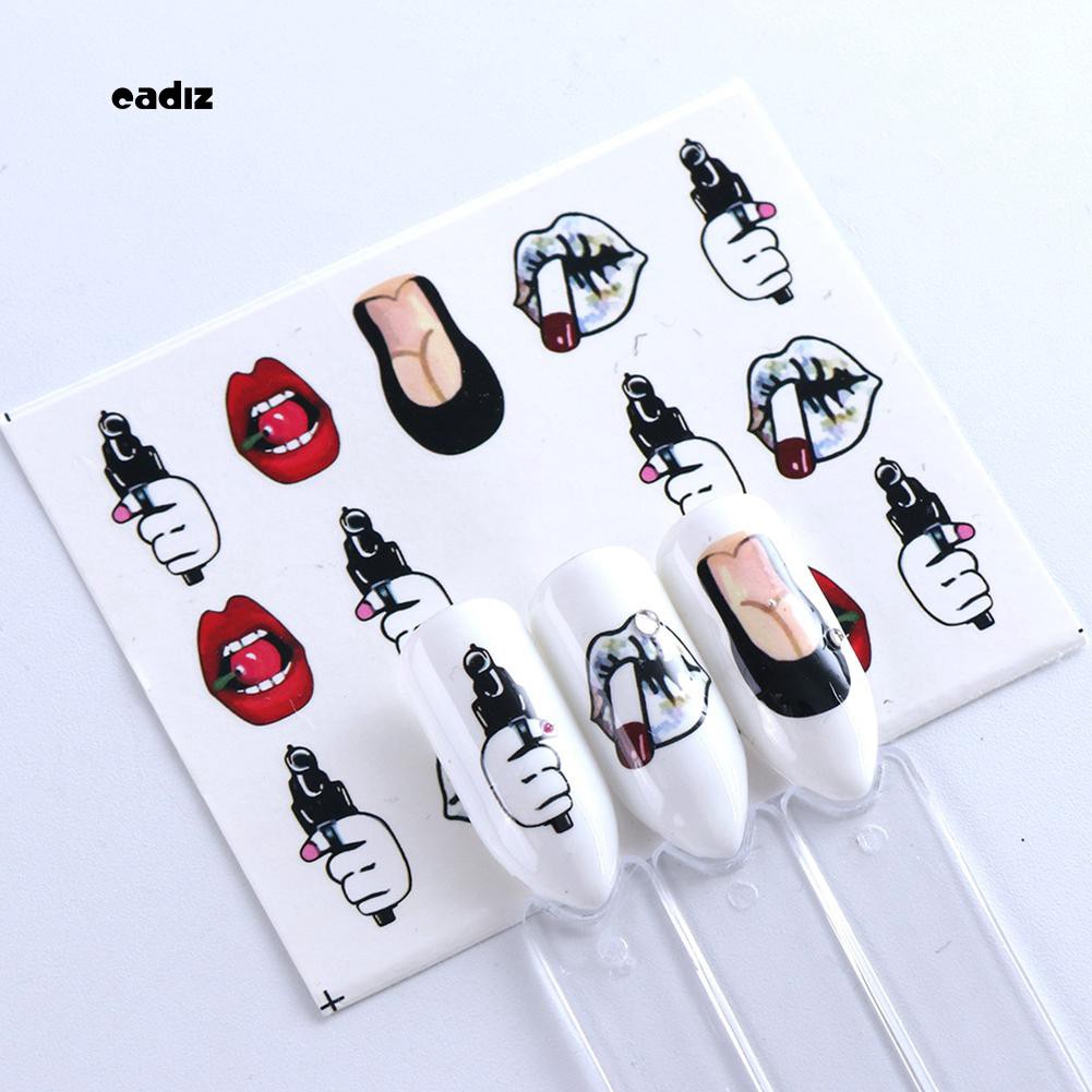 [Hàng mới về] Set 9 tờ hình dán trang trí móng tay họa tiết cá tính gợi cảm