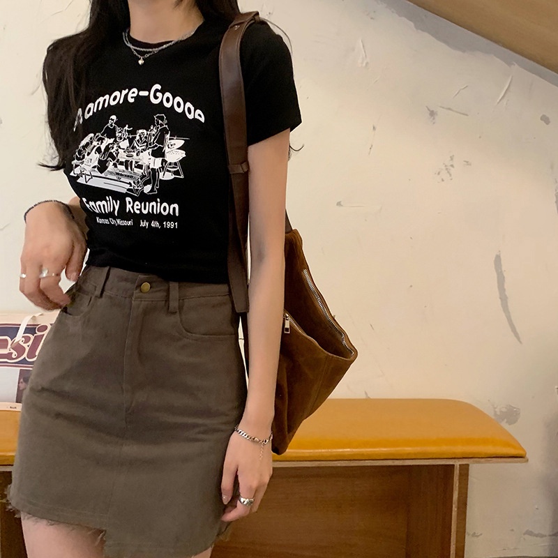  Áo thun ngắn tay thời trang đường phố phong cách Mỹ cá tính cho nữ | BigBuy360 - bigbuy360.vn