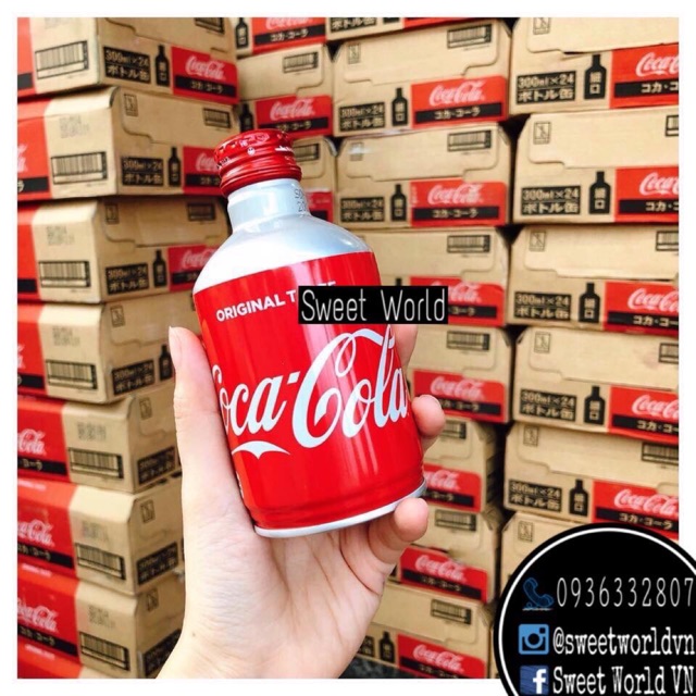 Nước ngọt Cocacola / Coca Cola chai nhôm lùn (300ml) - Nhật Bản