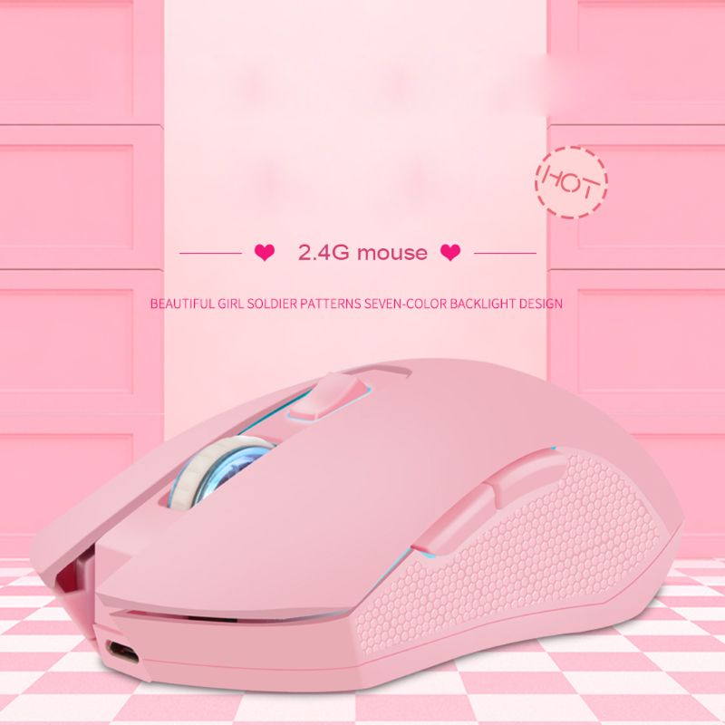 1 Chuột Máy Tính Không Dây 1600DPI 2.4G Có Đèn Nền