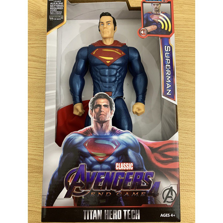 Đồ Chơi Mô Hình Siêu Anh Hùng Superman Nhựa Đặc Cao 30cm Có Đèn Led Đỏ Và Phát Nhạc Cho Bé Thích Sưu Tầm