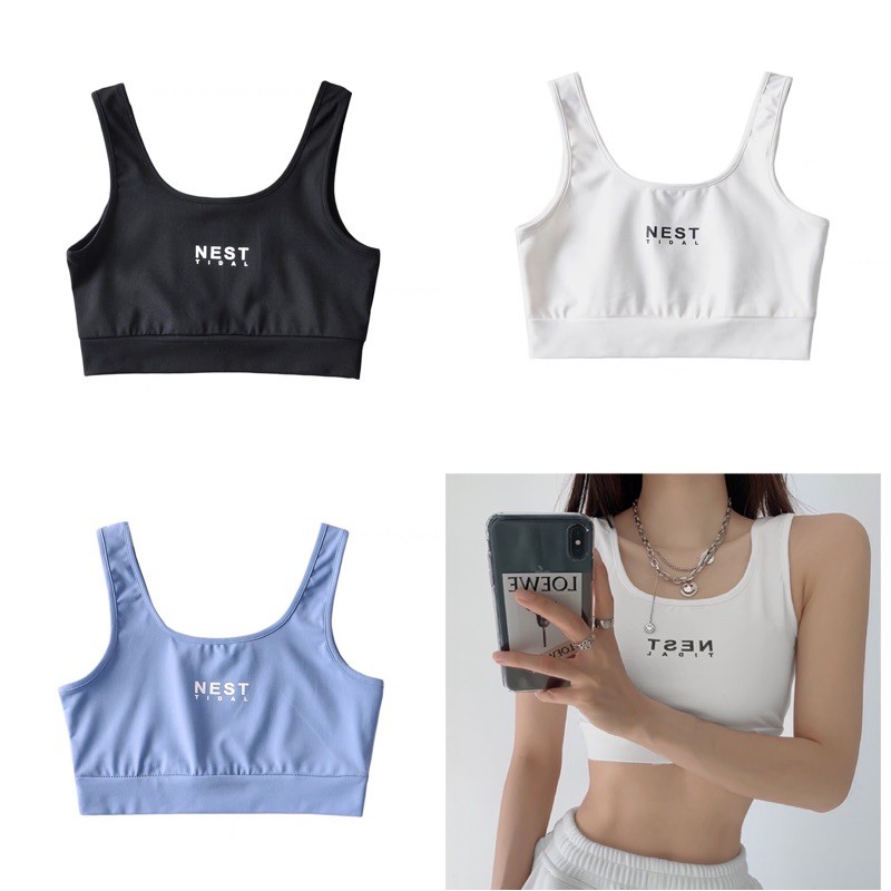 Áo Croptop 2 Dây Bra NEST Ullzang (Ảnh thật/Có sẵn)