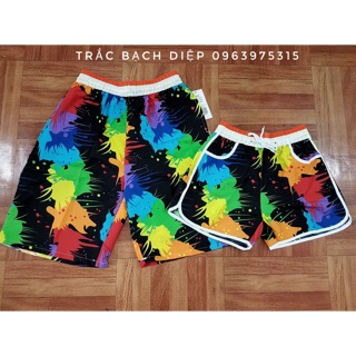 Quần đôi đi biển vẩy sơn đen