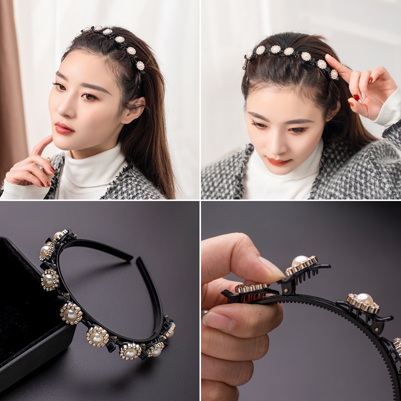 Băng Đô Cài Tóc Đính Hạt Ngọc Trai Thời Trang Cho Nữ