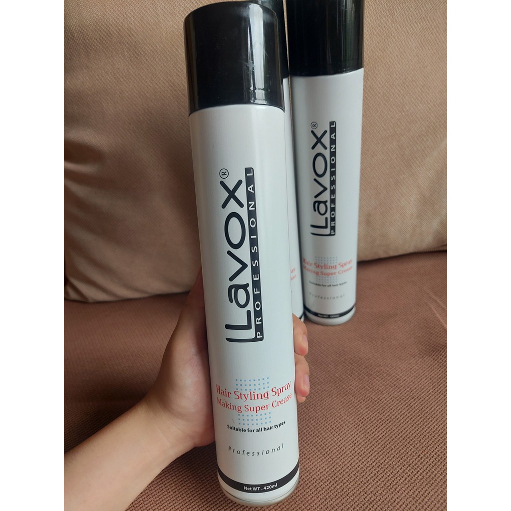 Keo tạo kiểu tóc Lavox 420ml (cứng, đen)