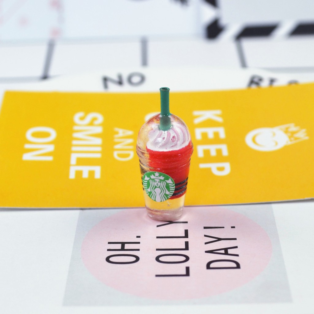[Mã LIFE0503TOYS giảm 10% đơn 0Đ] Charm mô hình 01 ly Ice Tea Starbucks SLime