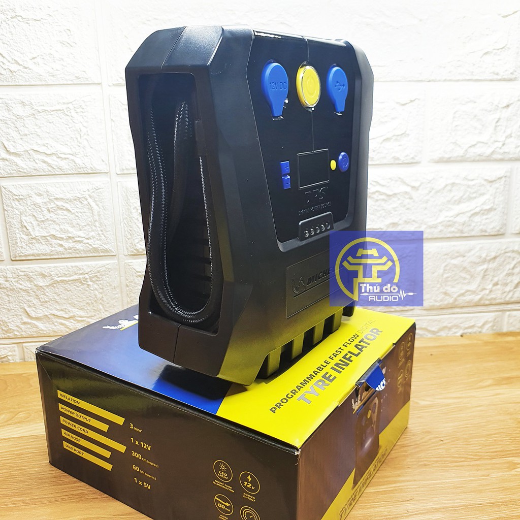 Máy Bơm Lốp tự ngắt Michelin 12266 - Dùng bơm lốp cho ô tô và xe máy.