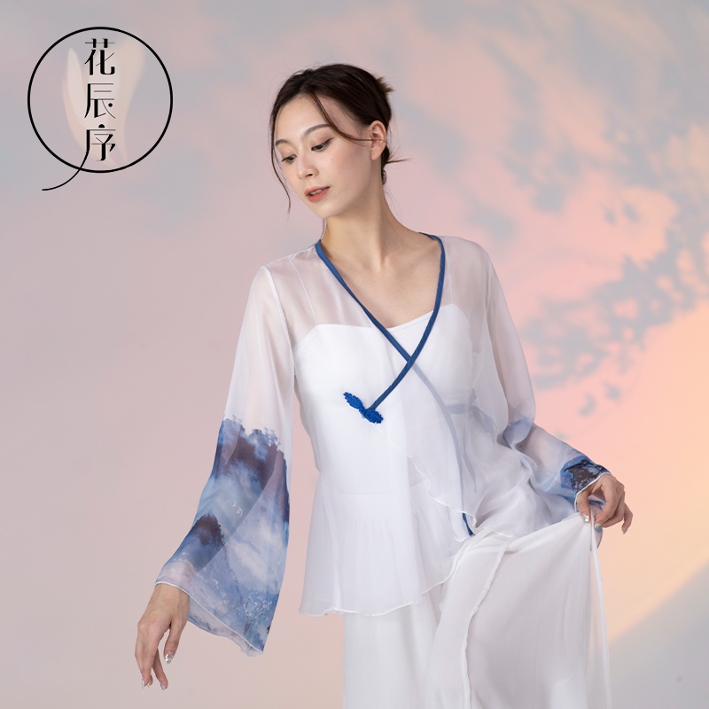 [M &amp; E] Trang Phục Khiêu Vũ Vải Tencel In Họa Tiết Dân Tộc Truyền Thống Mùa Hè Cho Nữ