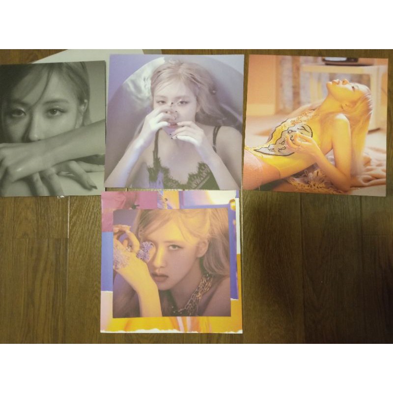 4 photocard 2 mặt lớn BLACKPINK ROSÉ trong album vinyl LP -R- limited
