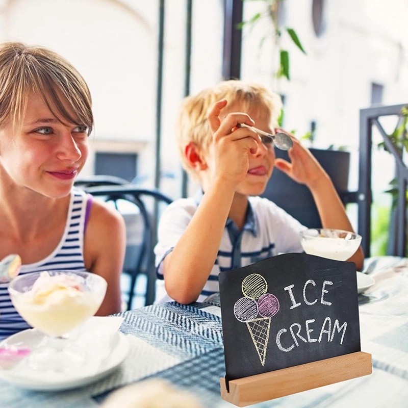 Bộ 4 Bảng Đen Viết Phấn Mini Dùng Để Ghi Chú Trong Nhà Hàng / Tiệc Cưới