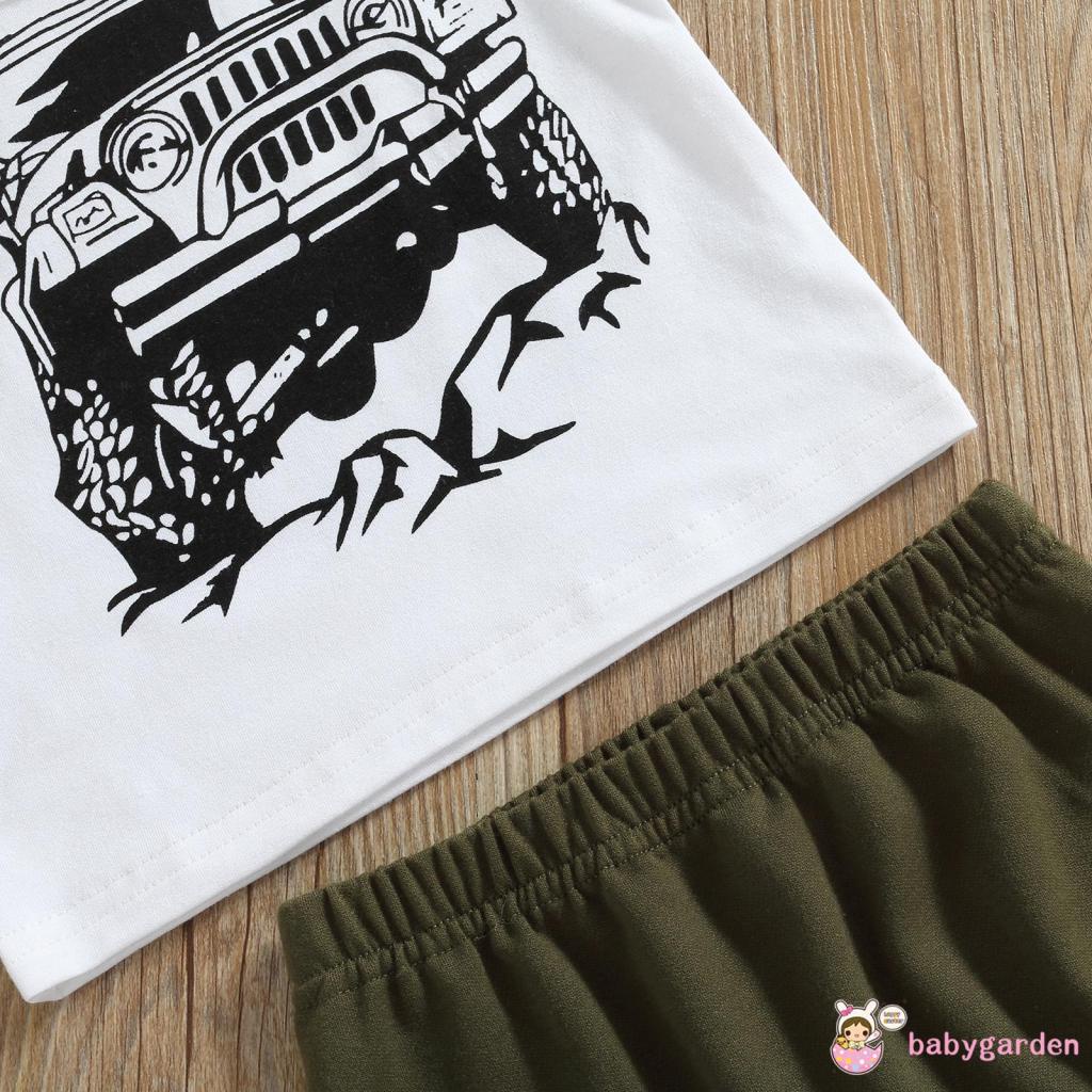 BABYGARDEN-0-3years Baby Boy Outfits, Sleeveless Letter Printed Round Neck Tank Tops + Elastic Waist Solid Color Pants Set