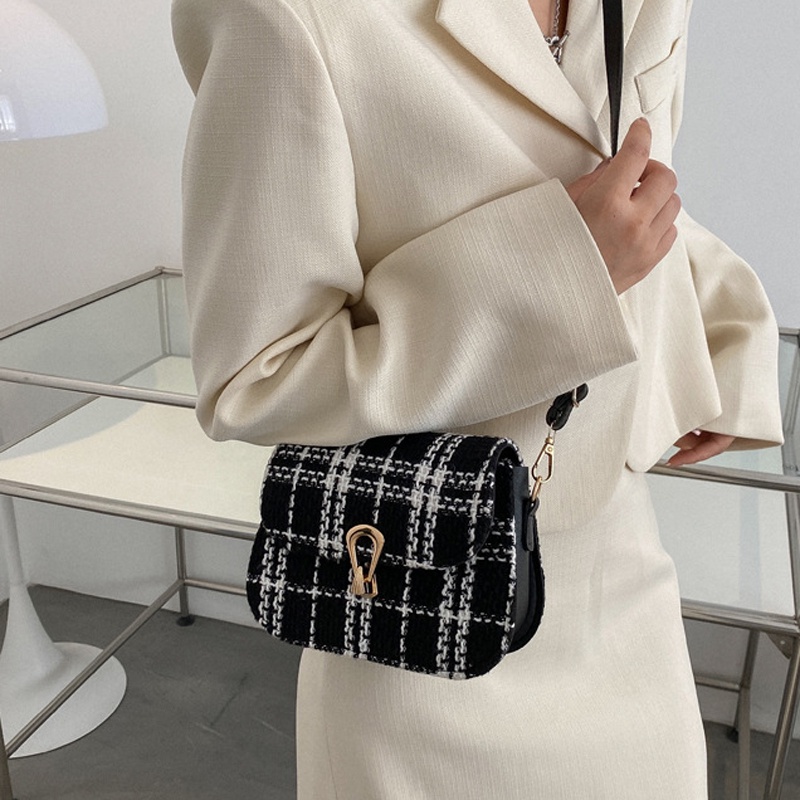 Túi Đeo Vai Họa Tiết Kẻ Sọc Đơn Giản Thời Trang Dành Cho Nữ