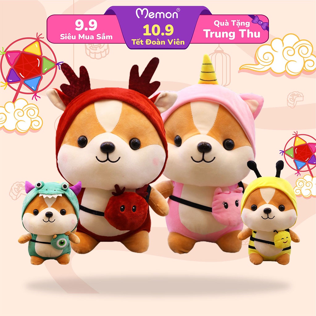 Gấu Bông Shiba Cosplay 25cm, 45cm Cao Cấp Memon