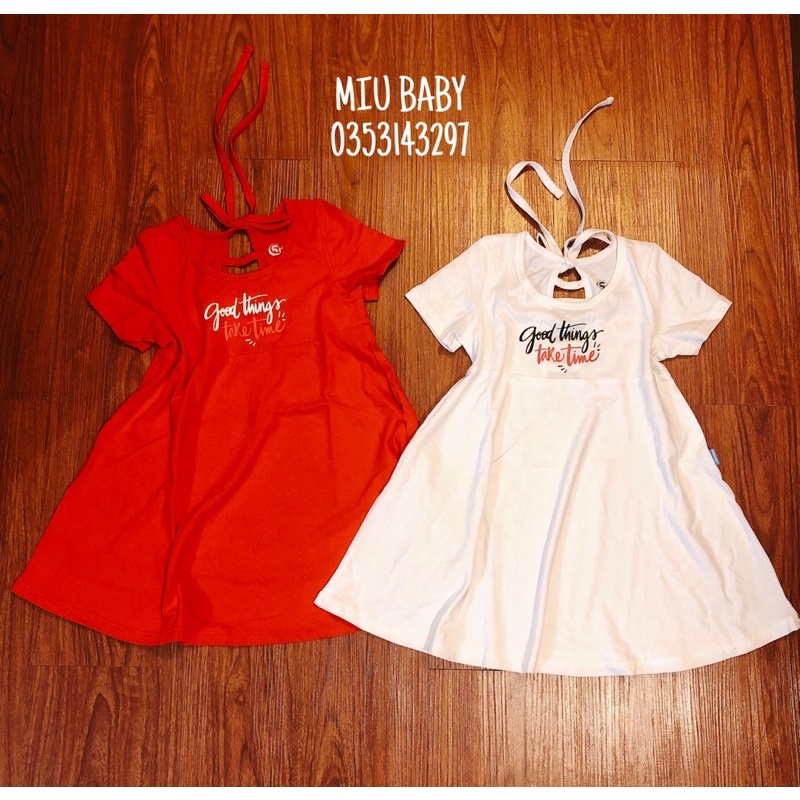 Váy cotton Genkids 2 màu cho bé gái