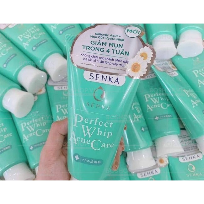 Sữa rửa mặt dành cho da mụn Senka perfect whip acne care 100g