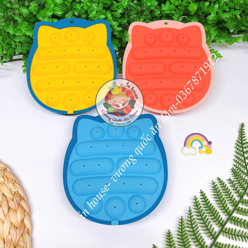 (có quà tặng) khuôn silicon làm xúc xích hình cú mèo