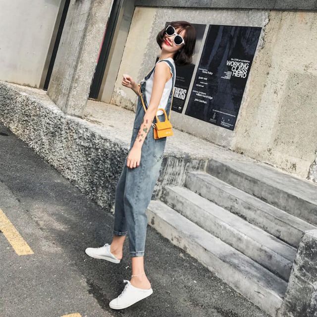 Yếm jean basic.