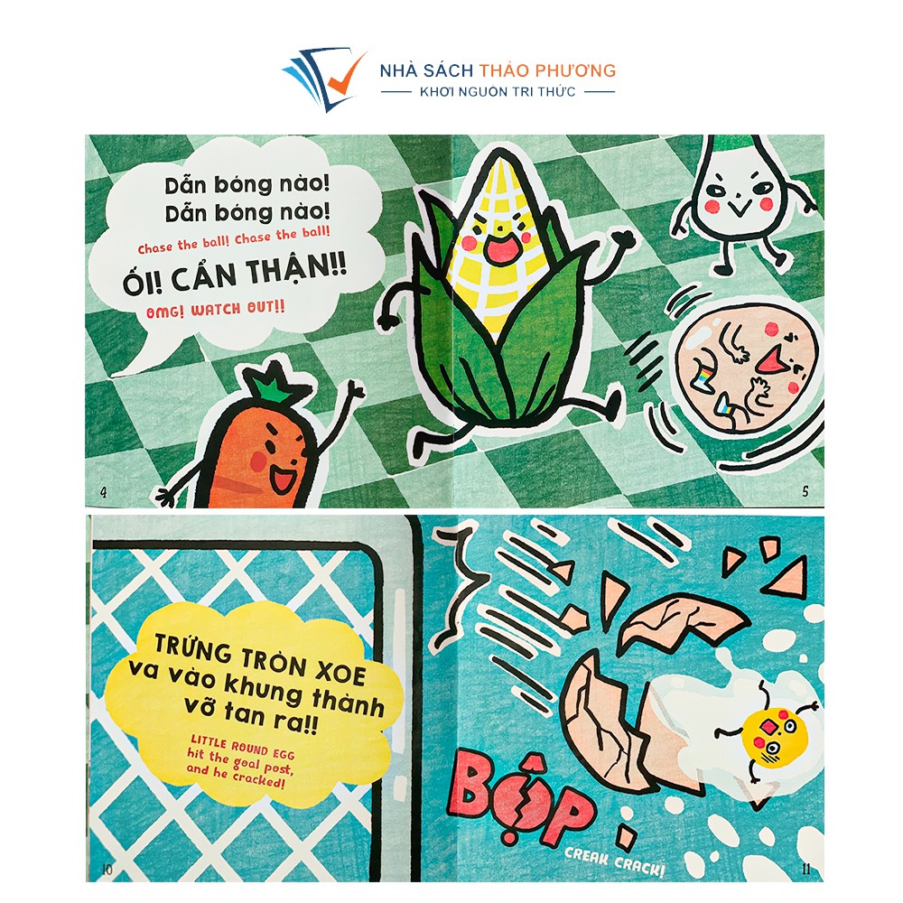 Sách - Ehon nhận biết Bé trứng tròn xoe song ngữ Việt Anh món ăn dành cho bé từ 1-6 tuổi (Combo 4 cuốn)