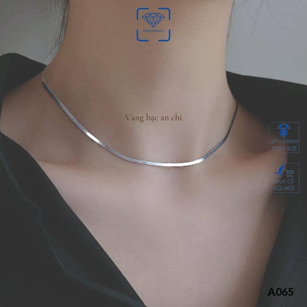 Dây chuyền mì dẹp, chuẩn bạc ta nguyên chất bóng đẹp không xỉn màu - Anchi jewelry