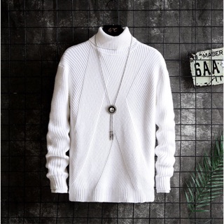 Áo len nam cổ lọ đan chéo. Ảnh Thật Chất Len Mềm Mịn