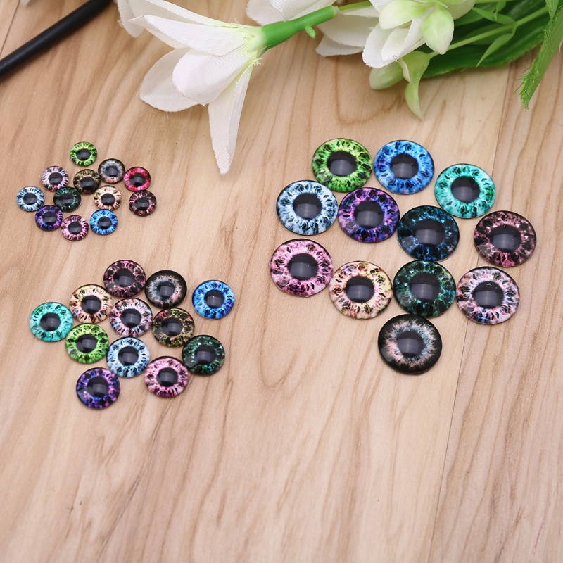 Bộ 20 Mắt Kính Hình Mắt Khủng Long Thủ Công DIY 8/12/18mm