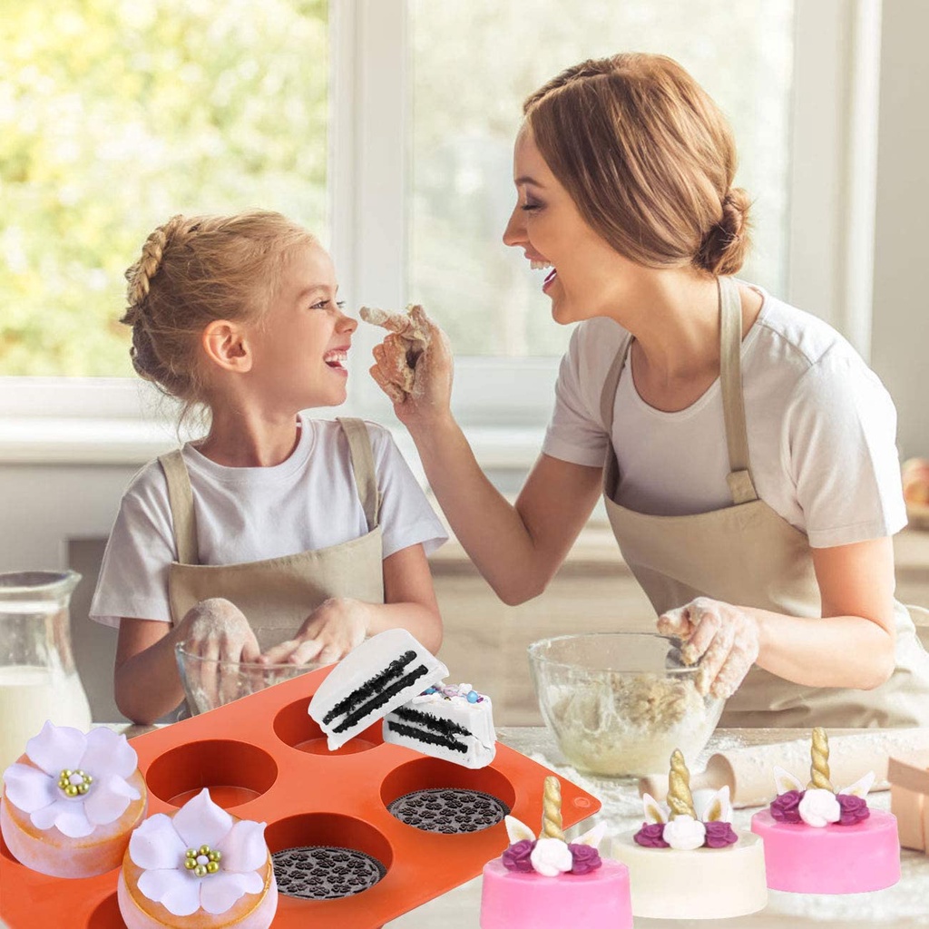 Khuôn ANAEAT Bằng Silicon Hình Tròn Làm Bánh Quy/ Cupcake/Muffin Tiện Dụng