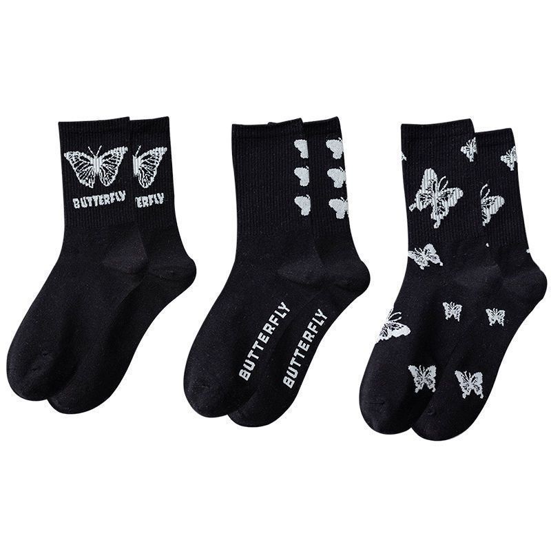 [Mã 151FASHIONSALE1 giảm 10K đơn 50K]Tất cổ cao hình bướm vải mềm dành cho nam nữ