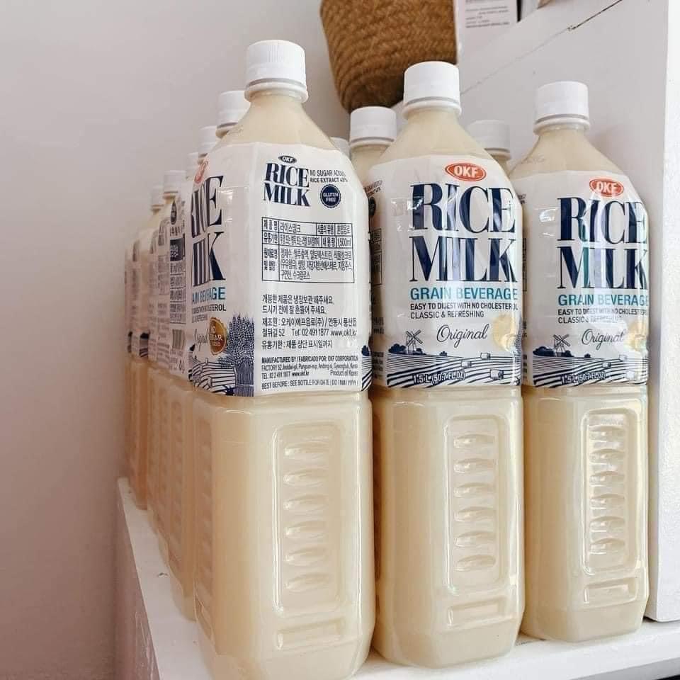 Nước gạo không đường RICE MILK OKF Hàn Quốc 500ml-1,5lít