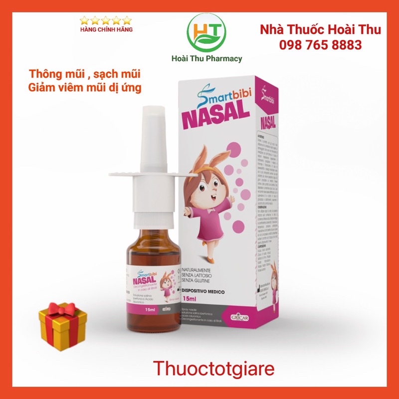 SmartBiBi NASAL - Xịt mũi,thông mũi ,giảm viêm mũi dị ứng,viêm xoang (Dành cho trẻ nhỏ)